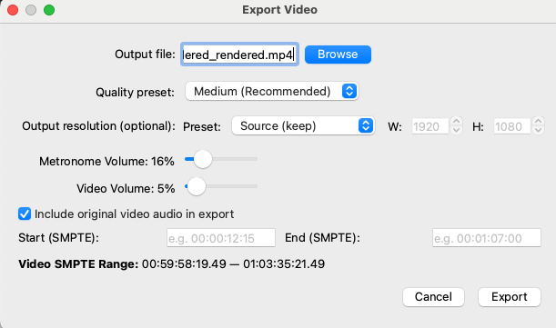 Export Options